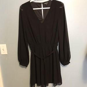 Little black dress with sheer sleeves size small.